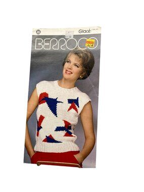 Vintage Berroco Glace Style 690 1986 Abstract Pullover Pattern by Tatyana Berman